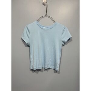 Sincerely Jules Baby Tee Crop Bandier Baby‎ Blue Small Short Sleeve Crop Top - S